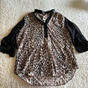 Leopard print blouse XL